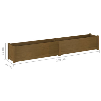 vidaXL Pflanzkübel Honigbraun 200x31x31 cm Massivholz Kiefer