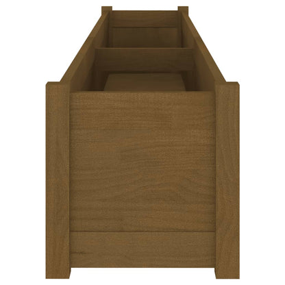 vidaXL Pflanzkübel 2 Stk. Honigbraun 200x31x31 cm Massivholz Kiefer