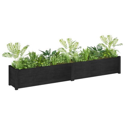 vidaXL Pflanzkübel 2 Stk. Schwarz 200x31x31 cm Massivholz Kiefer