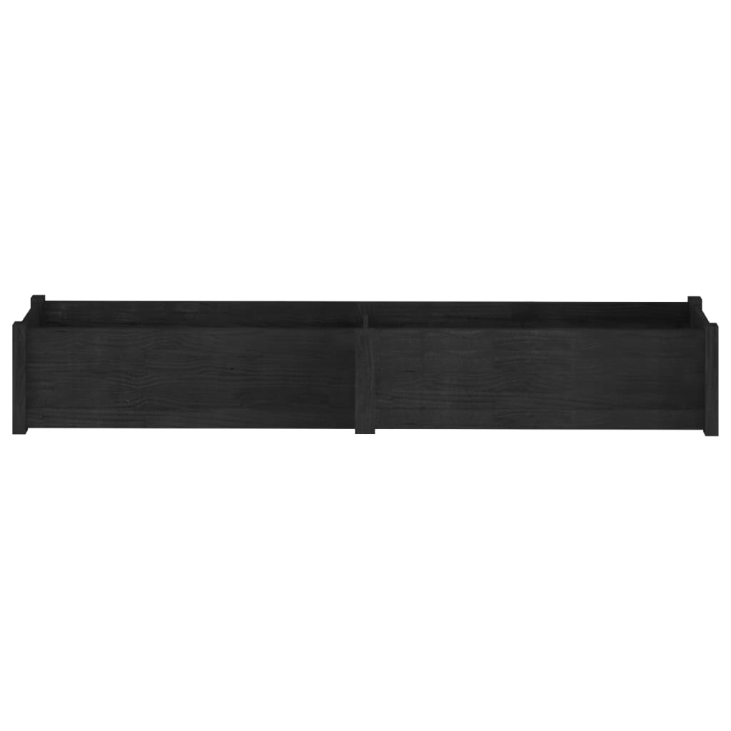 vidaXL Pflanzkübel 2 Stk. Schwarz 200x31x31 cm Massivholz Kiefer
