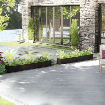 vidaXL Pflanzkübel 2 Stk. Schwarz 200x31x31 cm Massivholz Kiefer