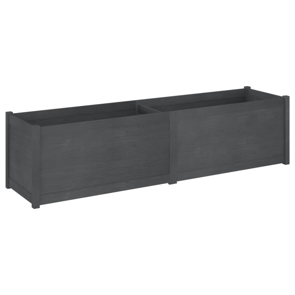 vidaXL Pflanzkübel Grau 200x50x50 cm Massivholz Kiefer