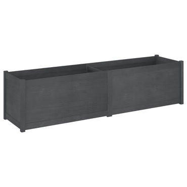 vidaXL Pflanzkübel Grau 200x50x50 cm Massivholz Kiefer
