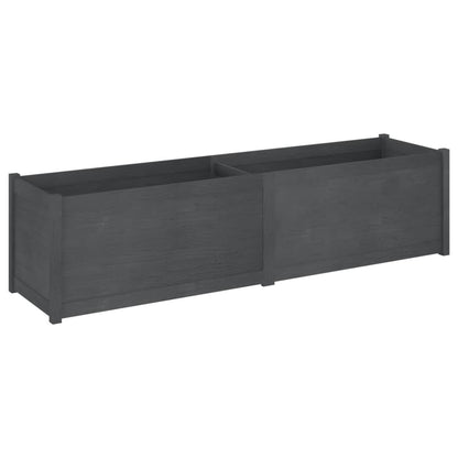 vidaXL Pflanzkübel Grau 200x50x50 cm Massivholz Kiefer