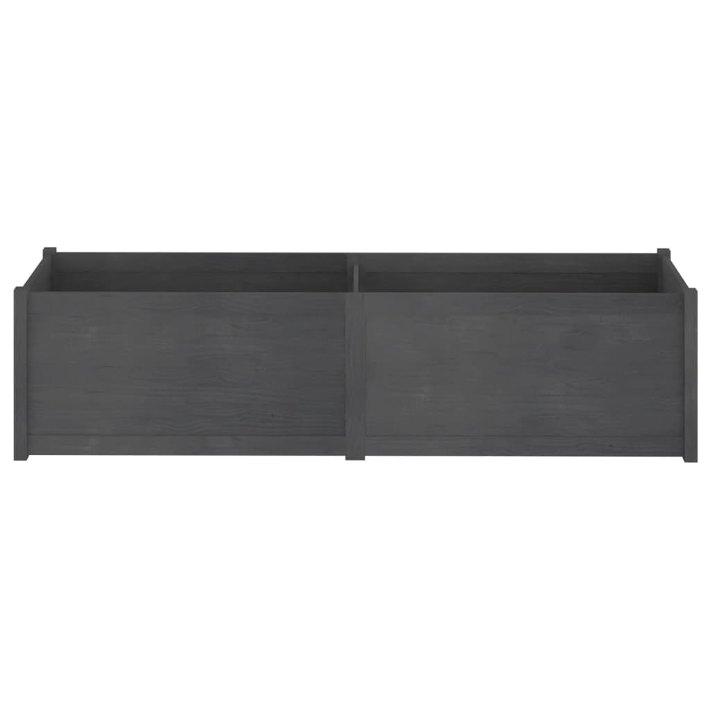 vidaXL Pflanzkübel Grau 200x50x50 cm Massivholz Kiefer