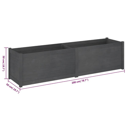 vidaXL Pflanzkübel Grau 200x50x50 cm Massivholz Kiefer