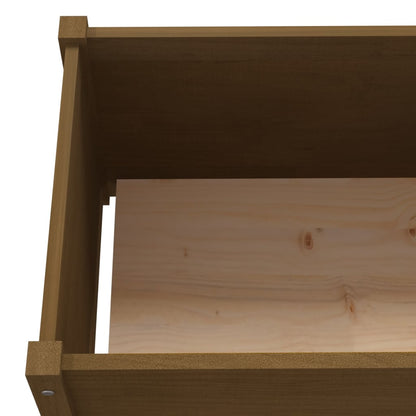 vidaXL Pflanzkübel Honigbraun 200x50x50 cm Massivholz Kiefer