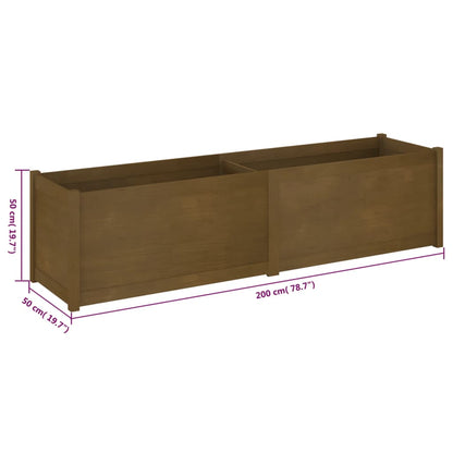 vidaXL Pflanzkübel Honigbraun 200x50x50 cm Massivholz Kiefer
