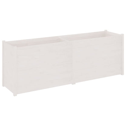 vidaXL Pflanzkübel Weiß 200x50x70 cm Massivholz Kiefer