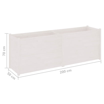 vidaXL Pflanzkübel Weiß 200x50x70 cm Massivholz Kiefer