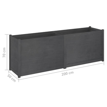 vidaXL Pflanzkübel Grau 200x50x70 cm Massivholz Kiefer