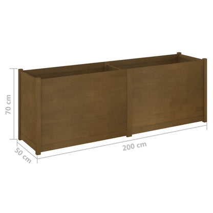 vidaXL Pflanzkübel Honigbraun 200x50x70 cm Massivholz Kiefer