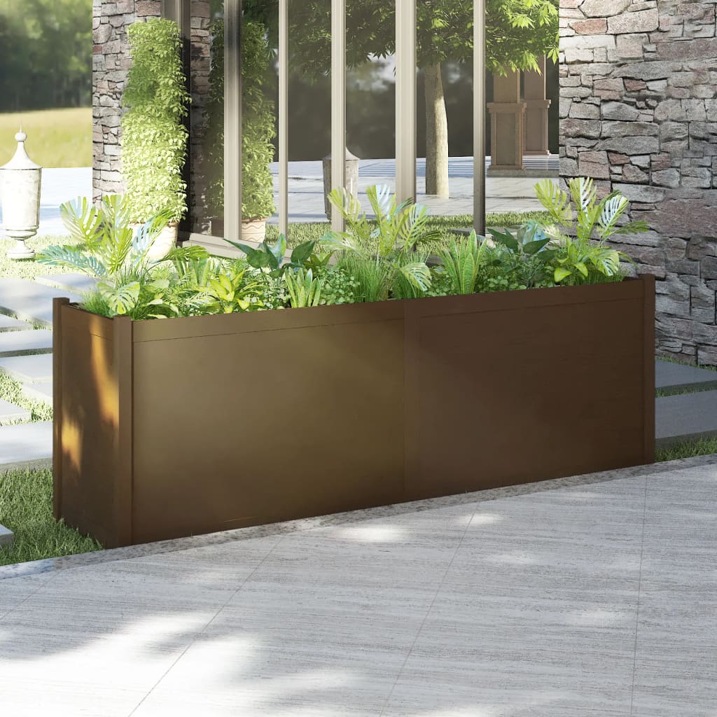 vidaXL Pflanzkübel Honigbraun 200x50x70 cm Massivholz Kiefer