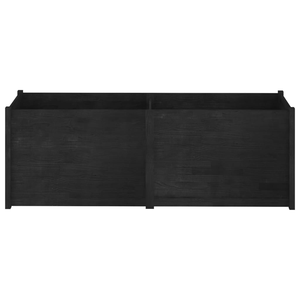 vidaXL Pflanzkübel Schwarz 200x50x70 cm Massivholz Kiefer