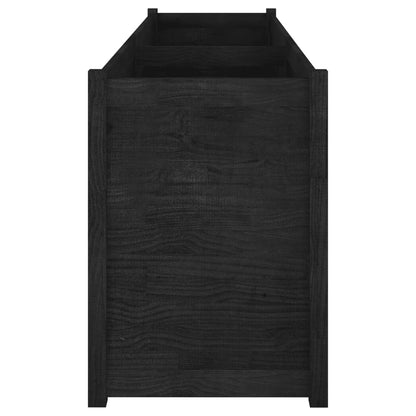 vidaXL Pflanzkübel Schwarz 200x50x70 cm Massivholz Kiefer