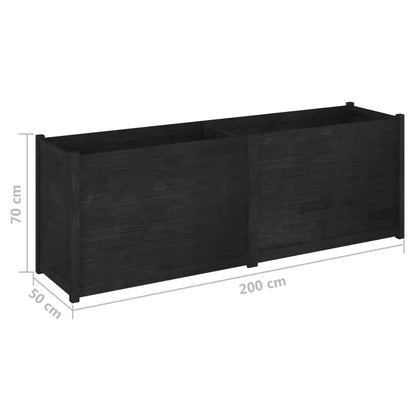 vidaXL Pflanzkübel Schwarz 200x50x70 cm Massivholz Kiefer
