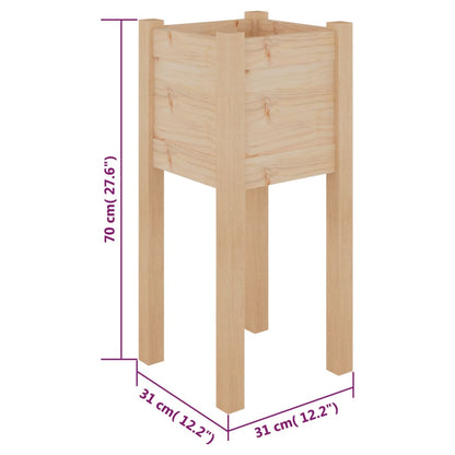 vidaXL Jardinières 2 pcs 31x31x70 cm Bois de pin massif