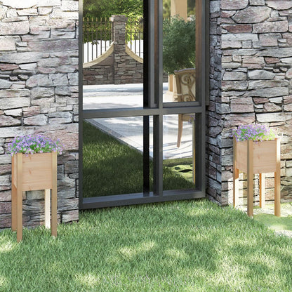 vidaXL Jardinières 2 pcs 31x31x70 cm Bois de pin massif