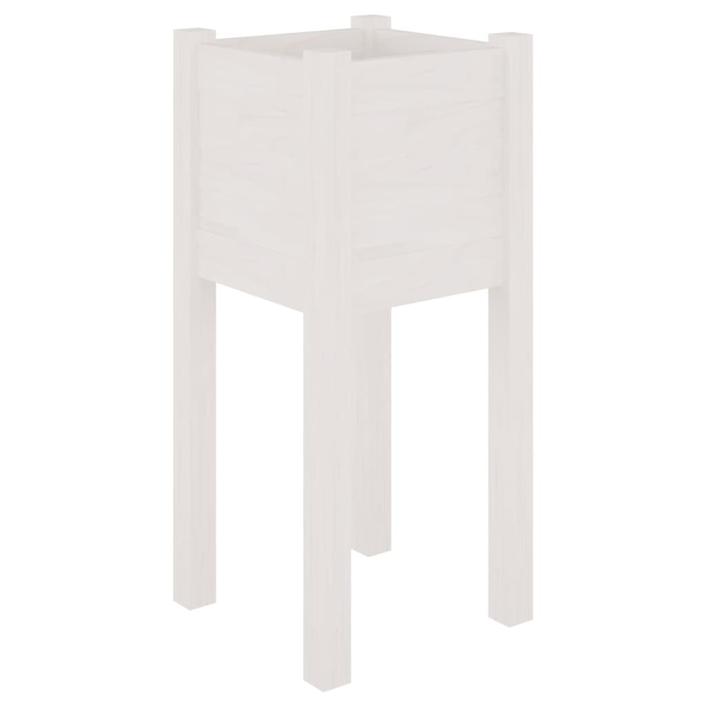 vidaXL Pflanzkübel 2 Stk. Weiß 31x31x70 cm Massivholz Kiefer