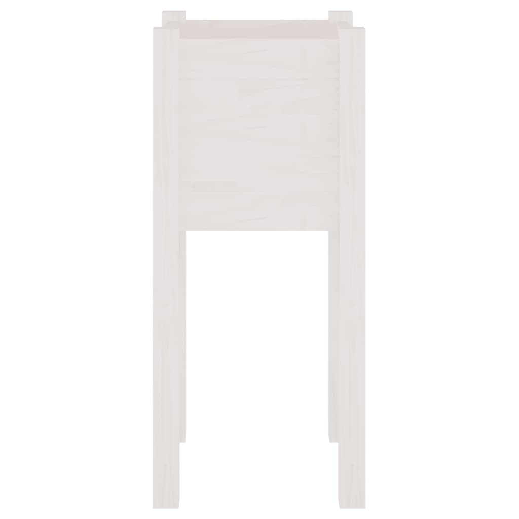vidaXL Pflanzkübel 2 Stk. Weiß 31x31x70 cm Massivholz Kiefer