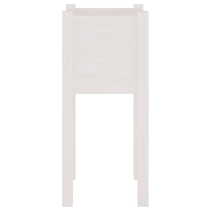 vidaXL Pflanzkübel 2 Stk. Weiß 31x31x70 cm Massivholz Kiefer