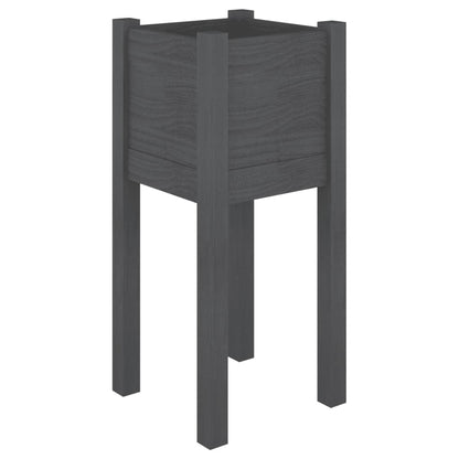 vidaXL Pflanzkübel Grau 31x31x70 cm Massivholz Kiefer