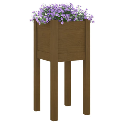 vidaXL Pflanzkübel Honigbraun 31x31x70 cm Massivholz Kiefer