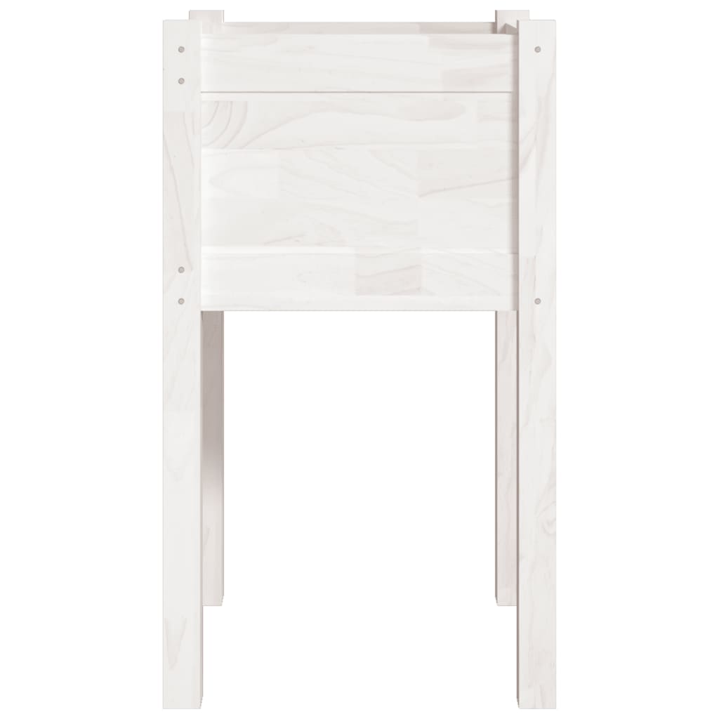vidaXL Pflanzkübel Weiß 40x40x70 cm Massivholz Kiefer