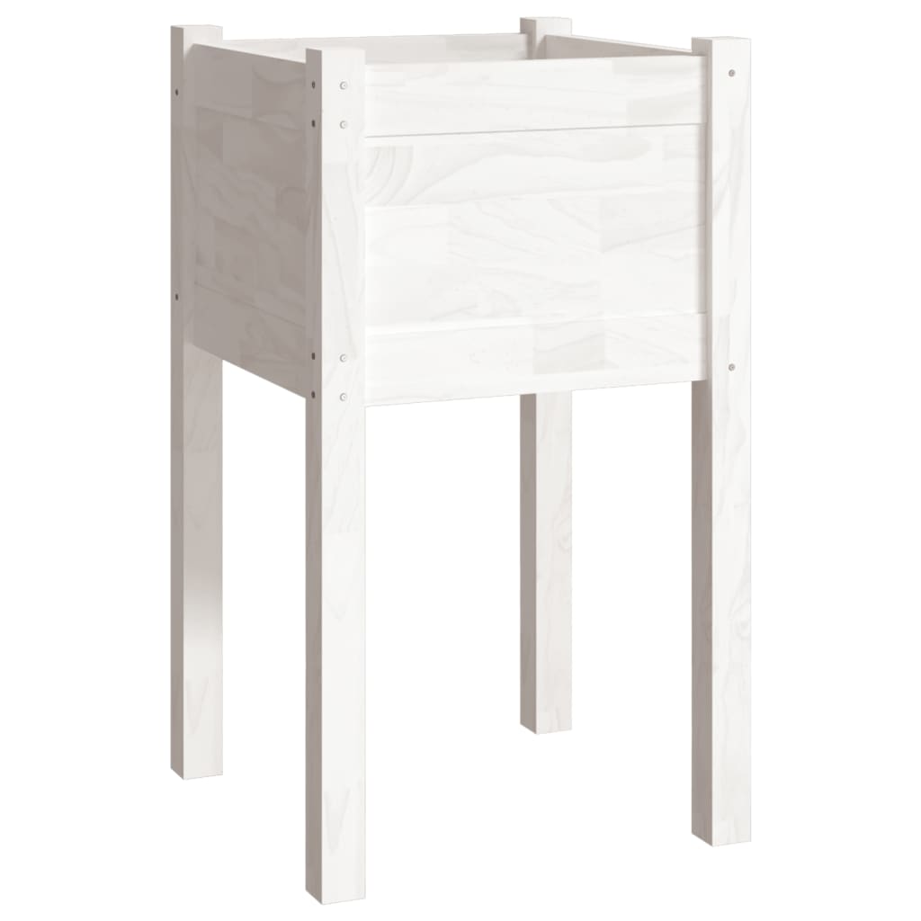 vidaXL Pflanzkübel 2 Stk. Weiß 40x40x70 cm Massivholz Kiefer