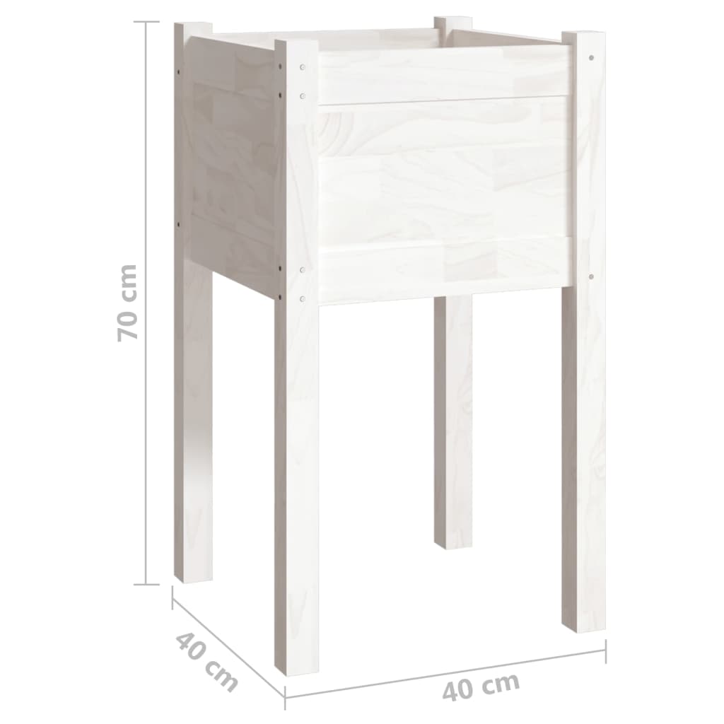 vidaXL Pflanzkübel 2 Stk. Weiß 40x40x70 cm Massivholz Kiefer
