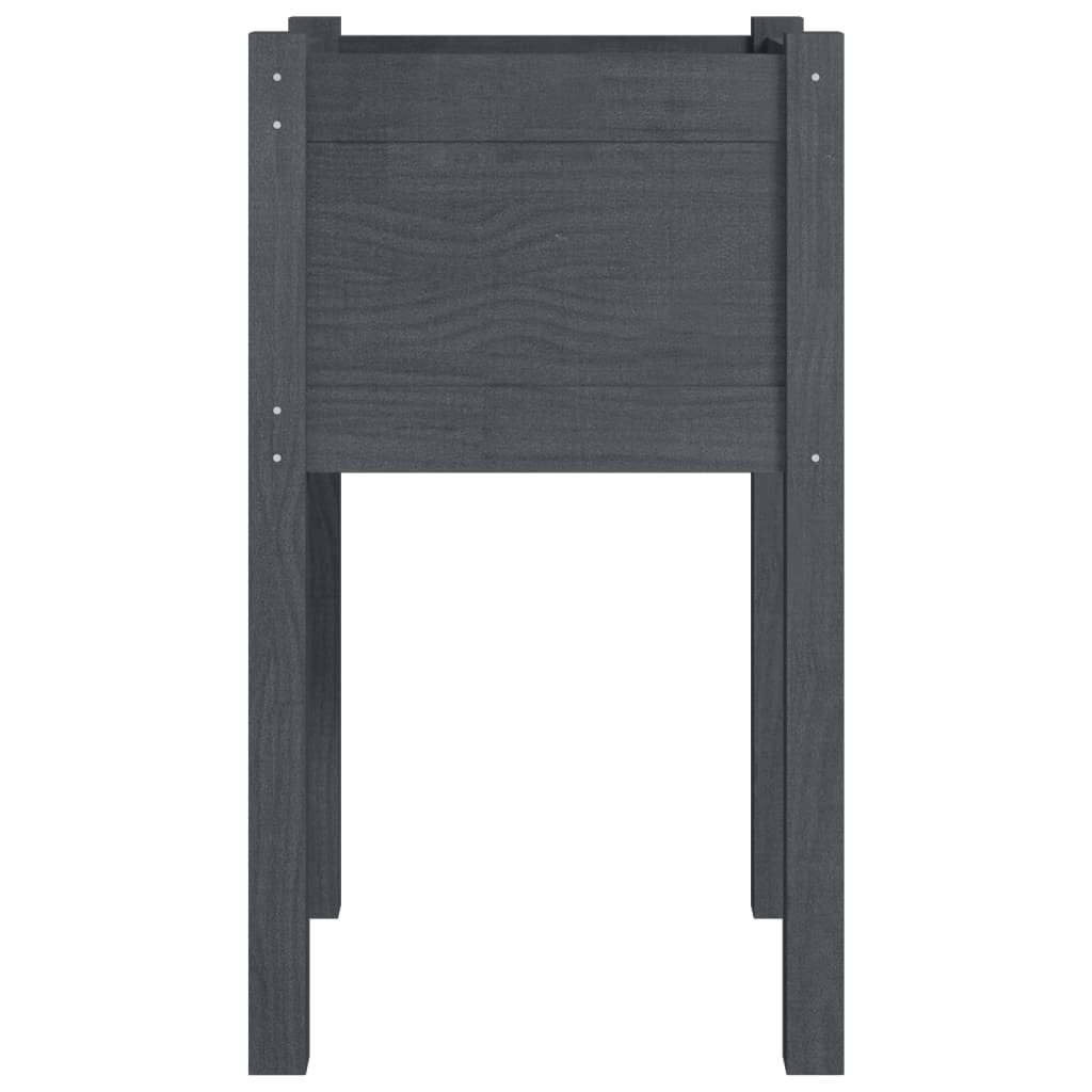 vidaXL Pflanzkübel Grau 40x40x70 cm Massivholz Kiefer