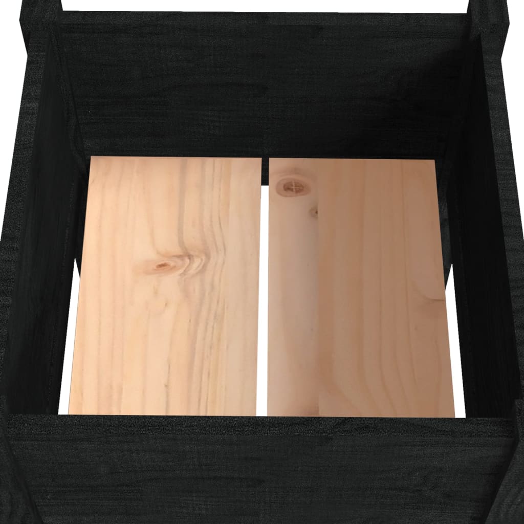 vidaXL Pflanzkübel 2 Stk. Schwarz 40x40x70 cm Massivholz Kiefer