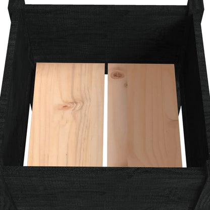 vidaXL Pflanzkübel 2 Stk. Schwarz 40x40x70 cm Massivholz Kiefer