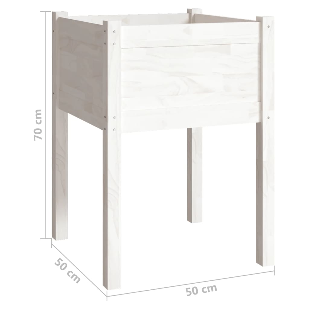 vidaXL Jardinière Blanc 50x50x70 cm Bois de pin massif