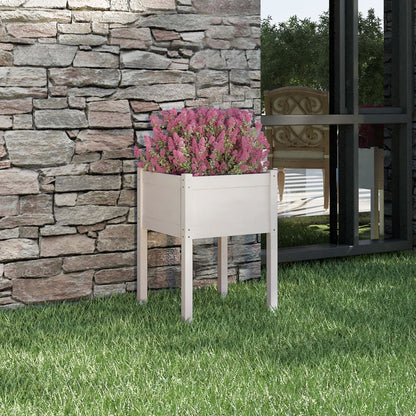 vidaXL Jardinière Blanc 50x50x70 cm Bois de pin massif