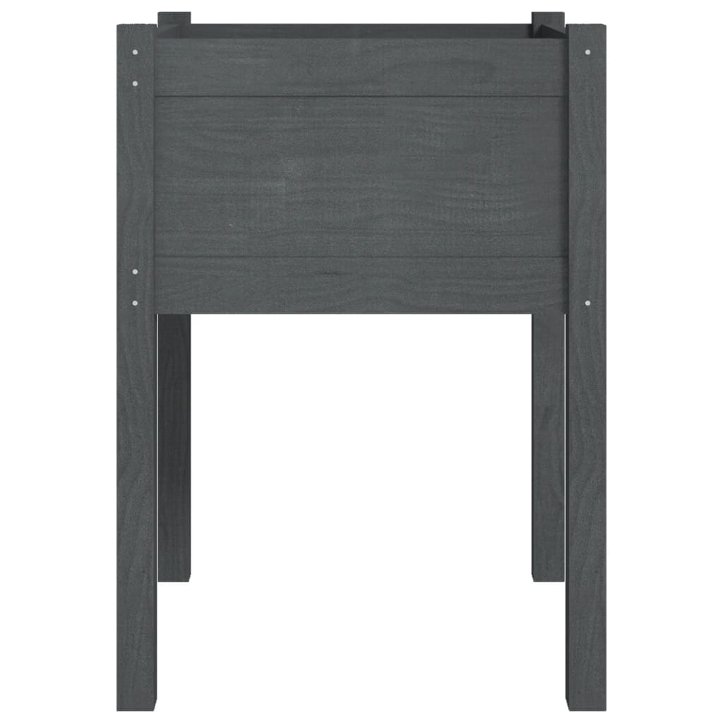 vidaXL Jardinière Gris 50x50x70 cm Bois de pin massif
