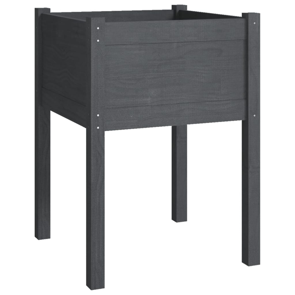 vidaXL Jardinières 2 pcs Gris 50x50x70 cm Bois de pin massif