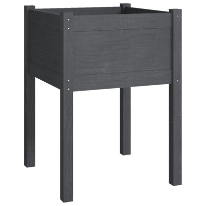 vidaXL Jardinières 2 pcs Gris 50x50x70 cm Bois de pin massif