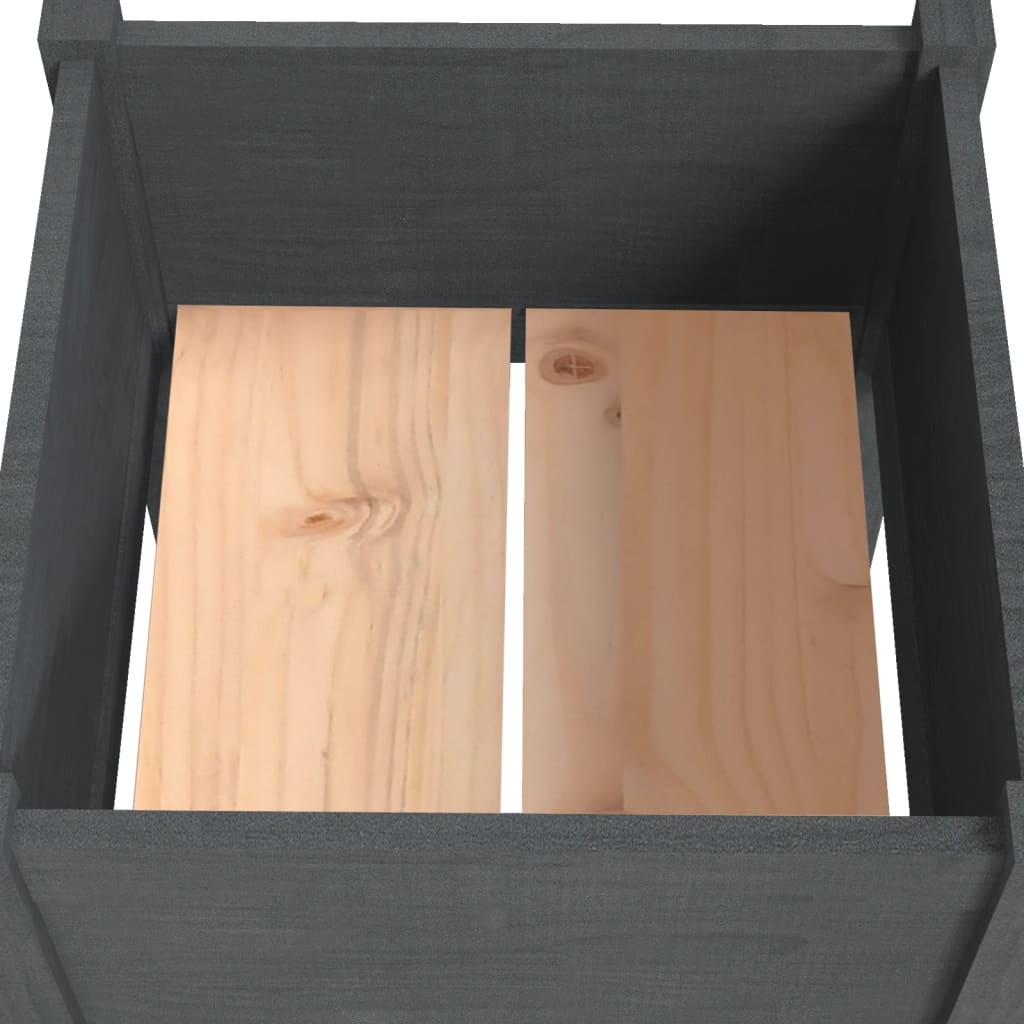 vidaXL Jardinières 2 pcs Gris 50x50x70 cm Bois de pin massif