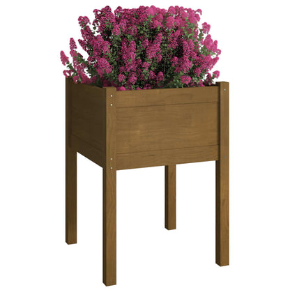 vidaXL Jardinière Bois de pin massif Marron miel 50x50x70 cm