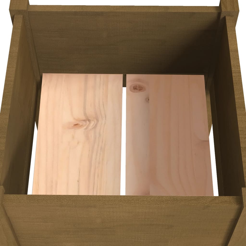 vidaXL Jardinière Bois de pin massif Marron miel 50x50x70 cm