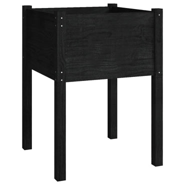vidaXL Pflanzkübel Schwarz 50x50x70 cm Massivholz Kiefer