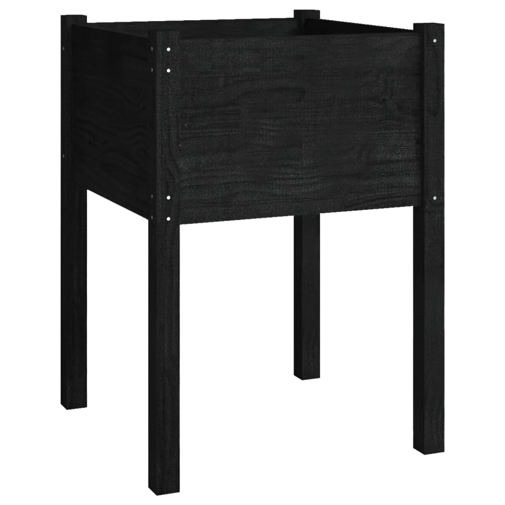 vidaXL Pflanzkübel Schwarz 50x50x70 cm Massivholz Kiefer