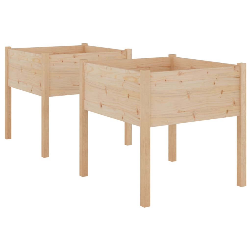 vidaXL Jardinières 2 pcs 70x70x70 cm Bois de pin massif