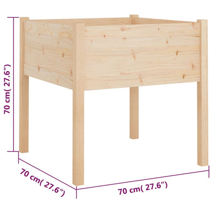 vidaXL Jardinières 2 pcs 70x70x70 cm Bois de pin massif