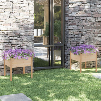 vidaXL Jardinières 2 pcs 70x70x70 cm Bois de pin massif