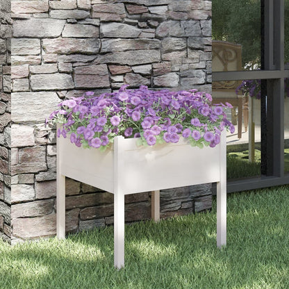 vidaXL Jardinière Blanc 70x70x70 cm Pin Massif