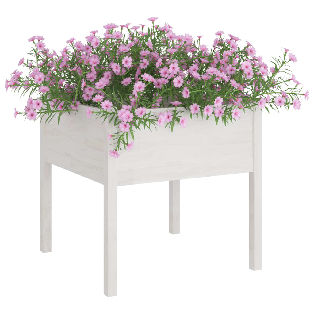 vidaXL Jardinières 2 pcs Blanc 70x70x70 cm Bois de pin massif