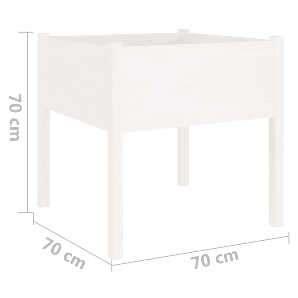 vidaXL Jardinières 2 pcs Blanc 70x70x70 cm Bois de pin massif
