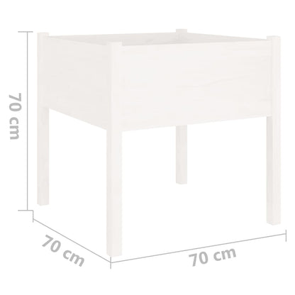 vidaXL Jardinières 2 pcs Blanc 70x70x70 cm Bois de pin massif